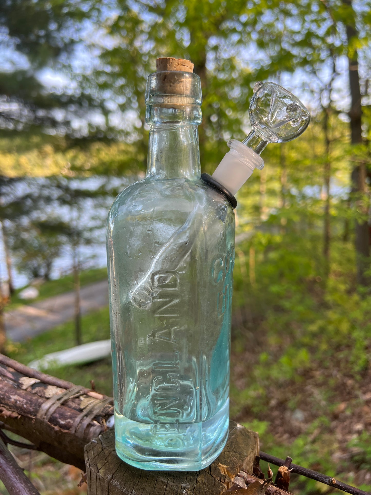 Antique Gordons Gin water Bongo