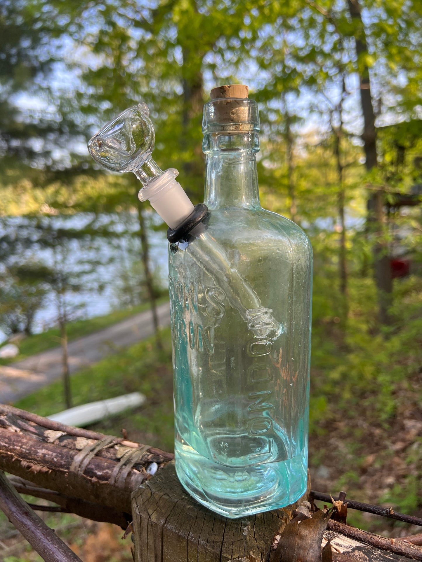 Antique Gordons Gin water Bongo