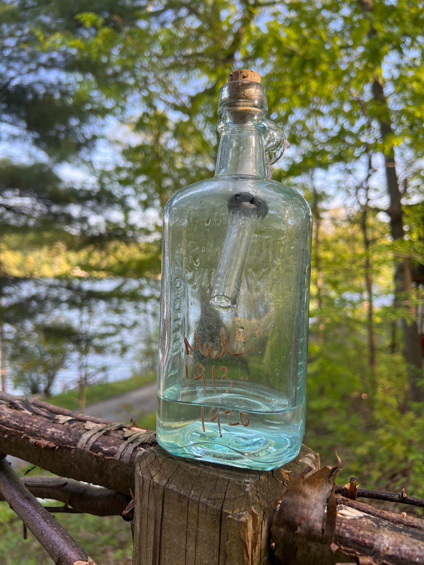 Antique Gordons Gin water Bongo